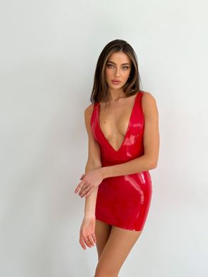 Сукня V виріз червоний лак D&A розмір XL