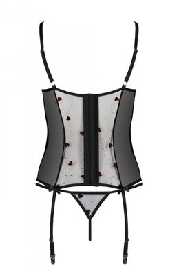 Корсет з підв'язками + стрінги LOVELIA CORSET black L/XL - Passion