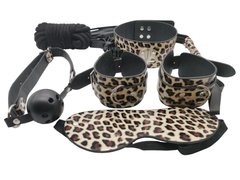 Набір MAI BDSM STARTER KIT Nº 75 Leopard: батіг, кляп, наручники, маска, нашийник, мотузка, затис