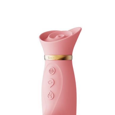 Вибратор с подогревом и вакуумной стимуляцией клитора Zalo - ROSE Vibrator Pink (мятая упаковка)