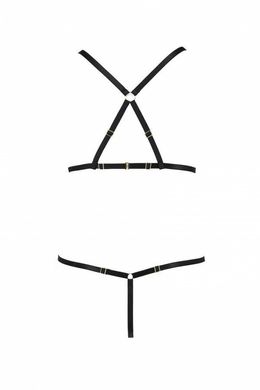 Комплект білизни зі стреп ARMANDA SET black L/XL - Passion Exclusive